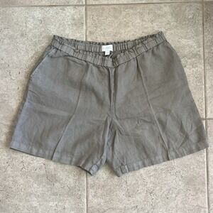 Pure Jill Large Petite 100% Linen Garment Dyed Beachy Minimalistic Pull On